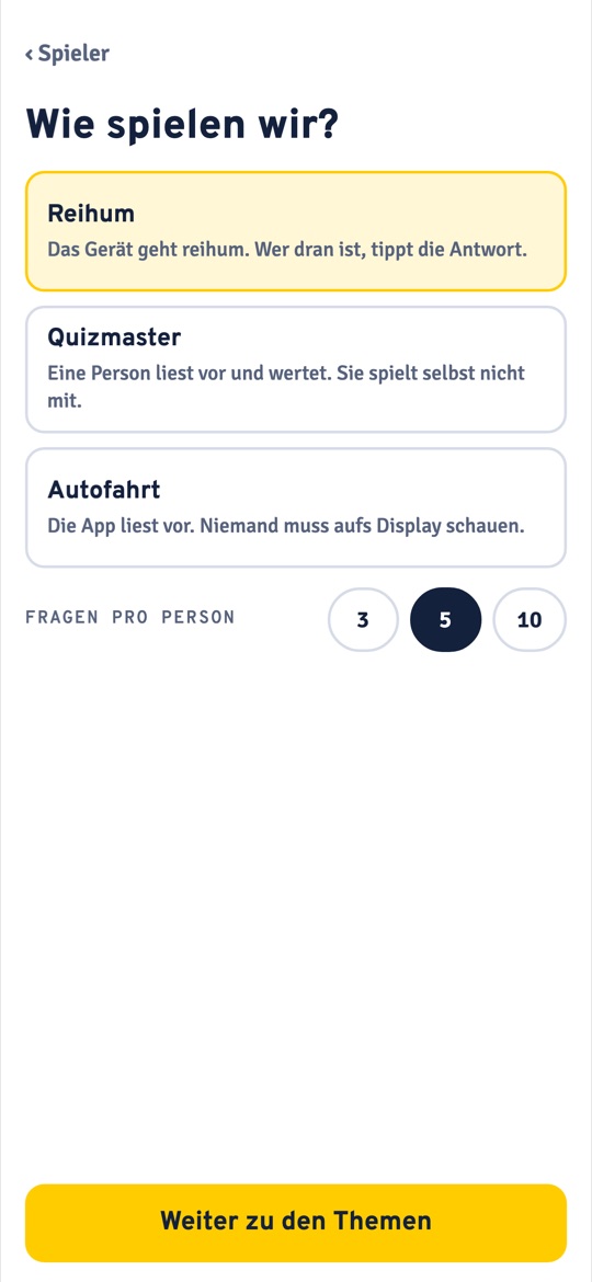 Spielmodus wählen
