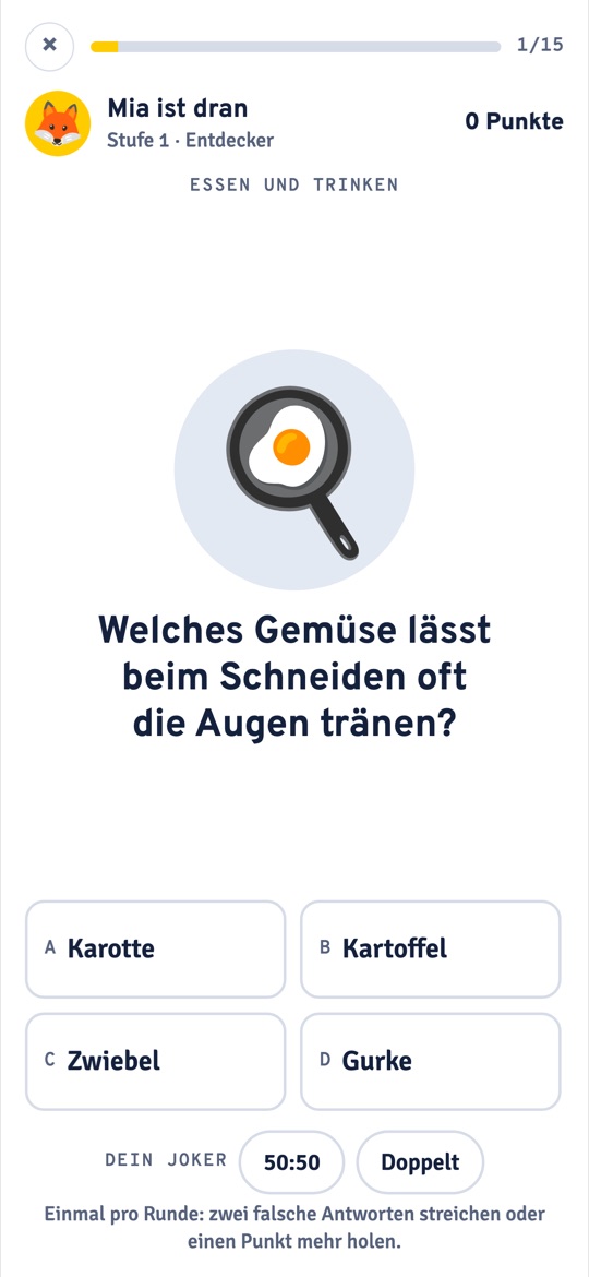 Eine Frage im Spiel