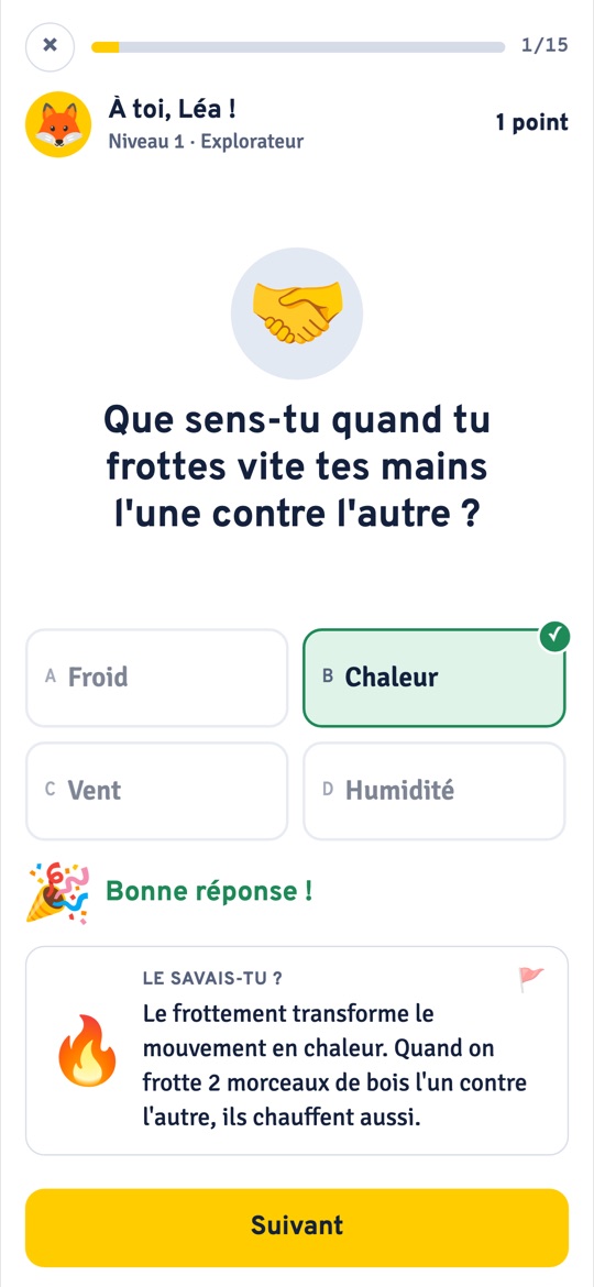 Le « Le savais-tu ? » après la réponse